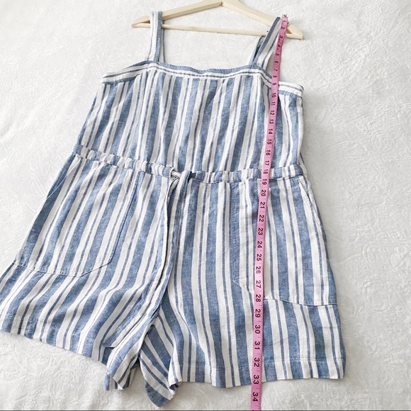 Gap Blue + White Vertical Stripe Romper - Picture 2 of 10